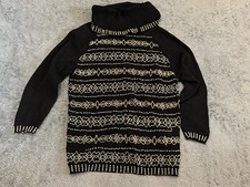 VTG Victoria Harbour Sweater Womens Medium Black Beaded Cowl Neck Embellished