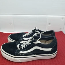 Vans Old Skool Black Whie Canvas Suede Shoes Sneakers Men Size 5.5