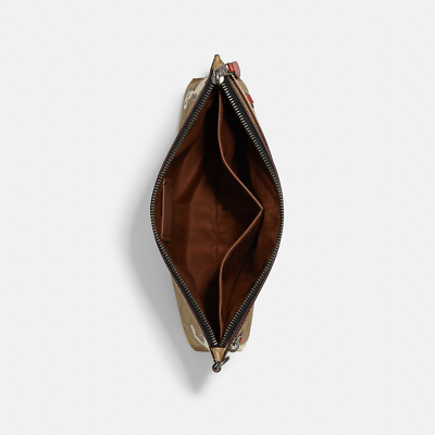 NWT Coach X Peanuts MEN'S Carry All Pouch In Signature Canvas With