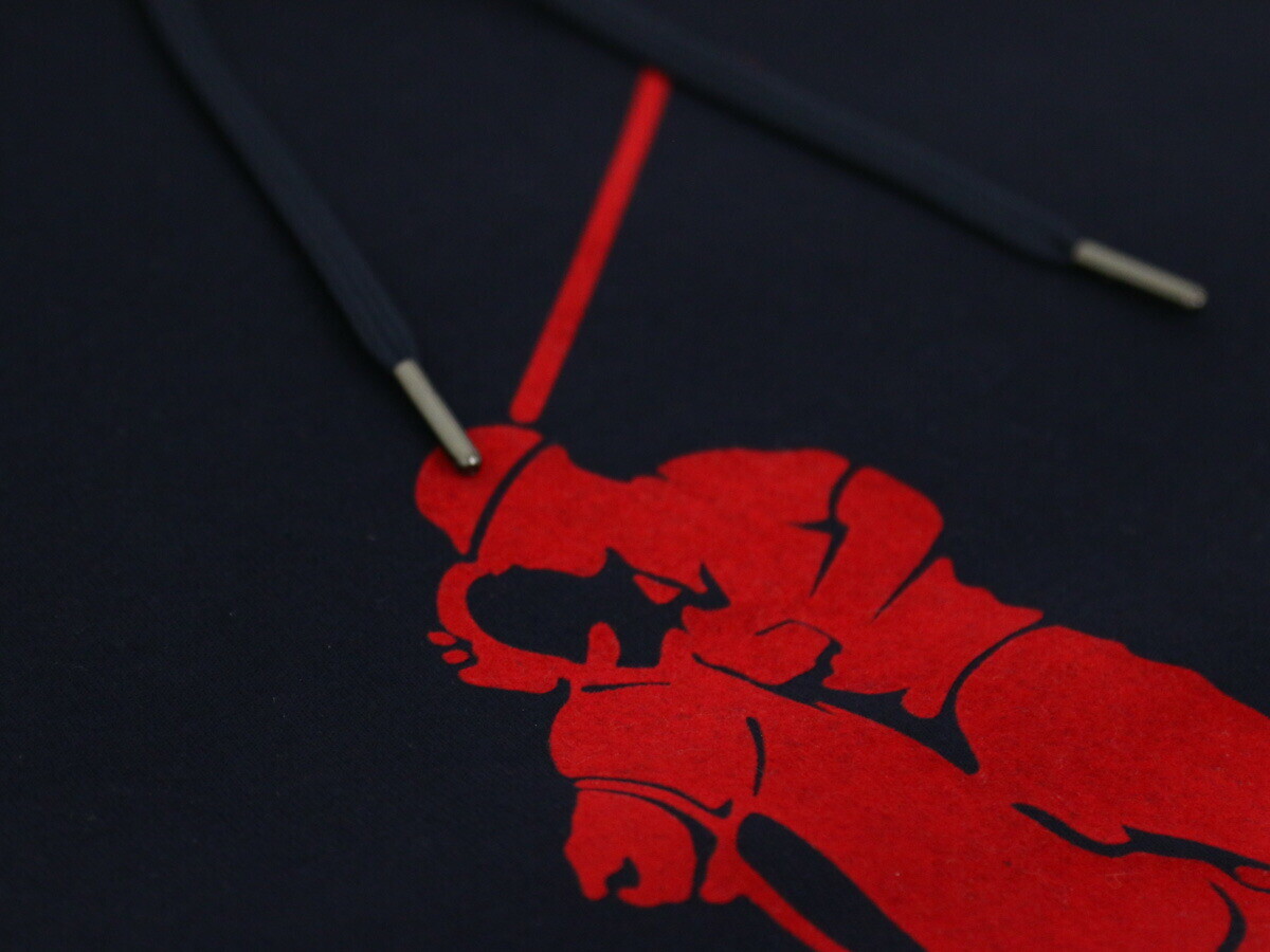 *DIFETTO MINORE* Polo Ralph Lauren Big Pony Parka con pony feltro Navy (Rosso) L