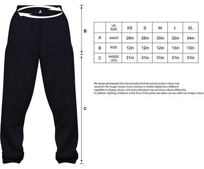 Ladies Sweat Pants Cuffed Gym Baggy Bottoms Tracksuit High Waist