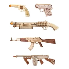 ROKR 3D Wooden Puzzle Rubber Band Gun Model Kits Building Kit Teens Adults Gifts