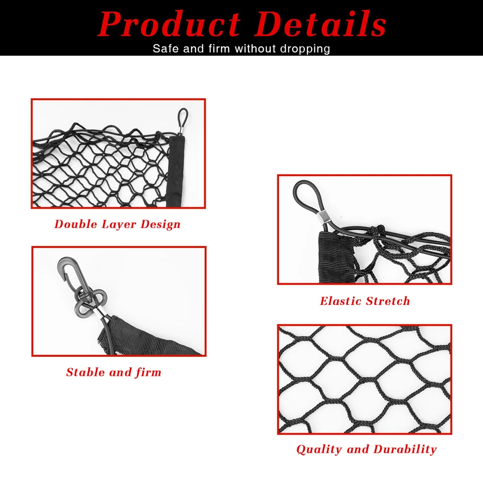 Universal SUV Car Accessories Envelope Style Trunk Cargo Net Storage Organizer - Image 3 of 4