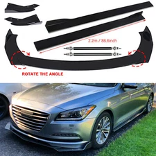 Front Bumper LipS Chin Spoiler Splitter Body Kit+Side Skirt For Genesis G70 G80