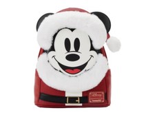 Exclusive Loungefly Glitter Mickey Mouse Santa Mini Backpack