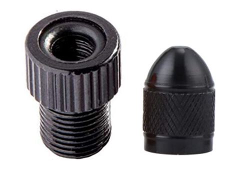 Valve Adaptor Aluminum Alloy Convert Presta to Schrader & Tyre Valve Dust Cap - Picture 8 of 35