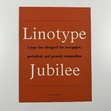 Linotype Jubilee type face | Newspaper type specimen leaflet | December 1963
