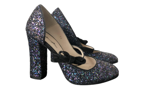 yellow sparkly heels