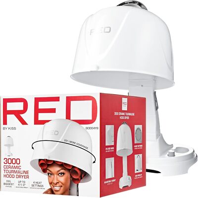 Ceramic Tourmaline Professional Hood Dryer, 4 Heat Settings Blow Dryer for Home