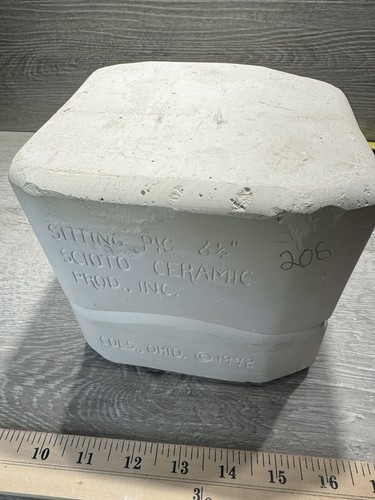 Vintage 1992 Scioto 6,5" sitzendes Schwein 2332 Keramik Stülpform - Bild 4 von 8