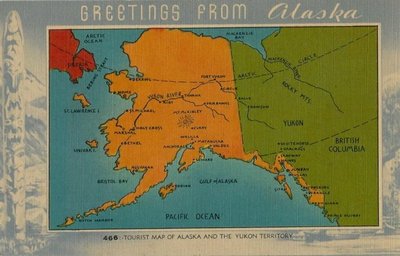 Old Postcard - Tourist Map of Alaska and The Yukon Territory | eBay
