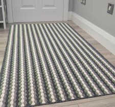 New Machine Washable Non Slip Mats Modern Colours Striped Kitchen Utility Runner