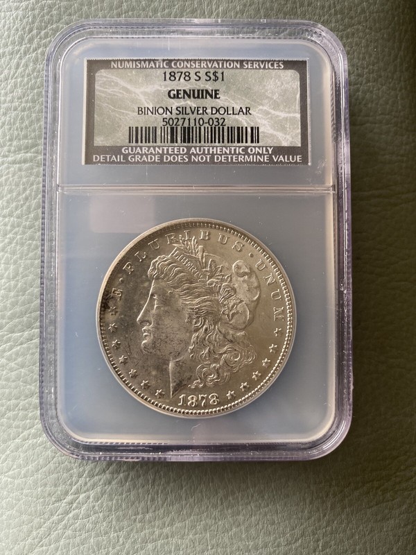1878-S S$1 VERY RARE BINION COLLECTION MORGAN DOLLAR. RARE DATE. You grade