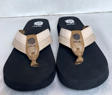 Yellow Box Women's Fateful Flip Flop 8.5 NWB Beige 52510 Woven Flat Cushioned.