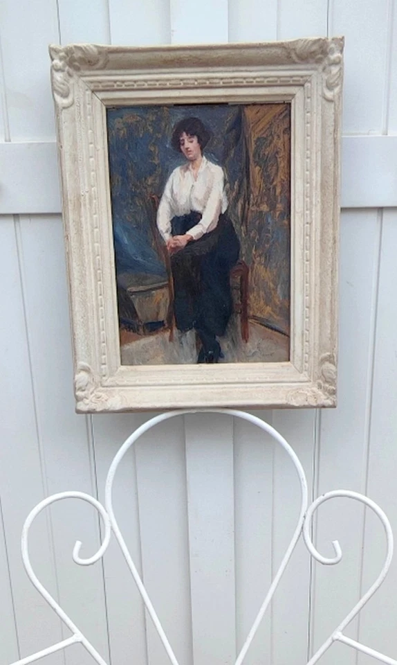 Augusta LAFITAU-ALOY 1882-1974 - BEL IMPRESSIONNISTE - PORTRAIT DE FEMME ASSISE - Photo 2/4