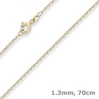 1,3Mm Ankerkette Diamantiert Kette Collier Halskette Aus 333 Gold Gelbgold 70Cm