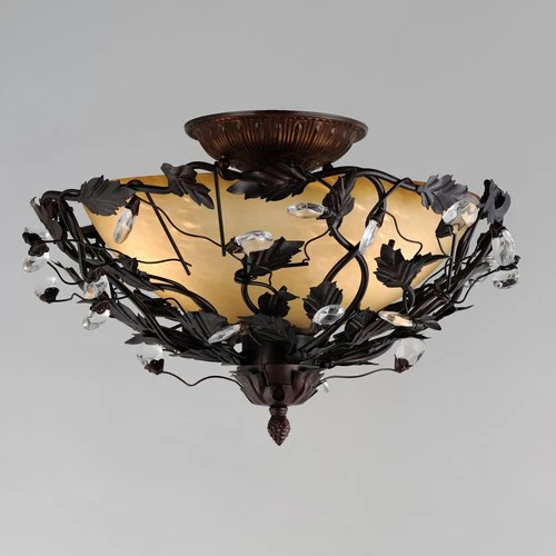 Maxim 2859 Bronze/Ivory Elegante 16"W 3-Light Ceiling Light - Picture 4 of 8