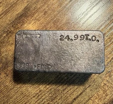 WSR Western States Refining .999 Silver 24.99  Troy Oz Rare Vintage Poured Bar