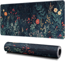 Flower Mouse Pad Abstract Big Mouse Pad 31.5x11.8 Inch Floral Texture Non-Slip R