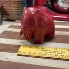 VTG Antique Heavy ELEPHANT Solid Metal Painted Red Statue Toy 4"x3.25" RARE NICE — photo 1