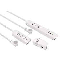 3 pack Surge Kit with USA-A and USB-Ports - 300 Joules - 5 AMP USB total - Fl...