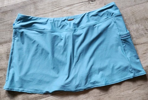 SUNSETS Turquoise Blue Oasis Sz 14 Beach Pool Swim Skirt Skort Zipped Pocket - Picture 2 of 6