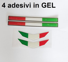 4 Adesivi Bandiera Italiana GEL Resinati morbidi LOGO Moto-Casco-Baule-Auto 3D