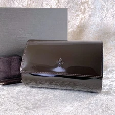 Patek Philippe Travel Carry Case 2 Watches Dark Brown Enamel Leather w/Box