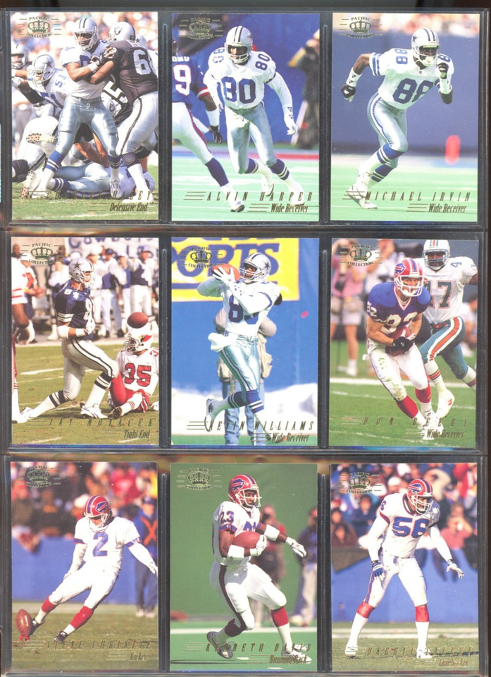 1994 Pacific Crown Collection Football, base cards 1 to 450, U-PICK, BB2
