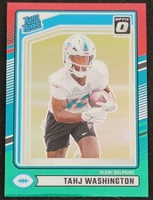 2024 Panini Donruss Rated Rookie Optic Prizm Tahj Washington #346 Red & Green
