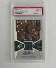 2000 SPx BASKETBALL #114 DESMOND MASON SIGNED JERSEY 500 / 2500 PSA MINT 9