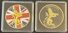 2 2024 1 Oz .999 Silver Niue English Lion UK Flag 24k Gold Gilded And Ruthenium!