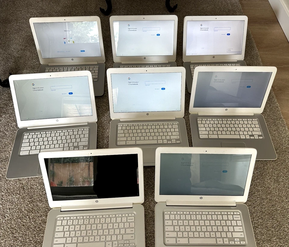 Lote de 8 -HP Chromebook 14 G1 SMB F7W49UA#ABA 14"4GB RAM 16GB SSD Netbook Blanco Foto 2 de 4