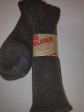 MENS Vintage SOFT FUZZY THICK Hi Bulk DK.BROWN Socks,CREW Size 10-13 made USA