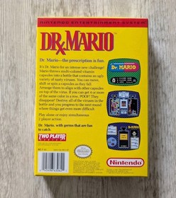Dr. Mario NES Nintendo Authentic Box Minty Condition & Manual Only - No Game