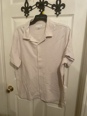 Free Assembly Mens Almond Camp Shirt Large