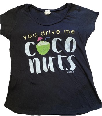 OʻNeill ʻYou Drive Me Coco Nutsʻ Graphic Black Short Sleeve T-Shirt Girls Size M