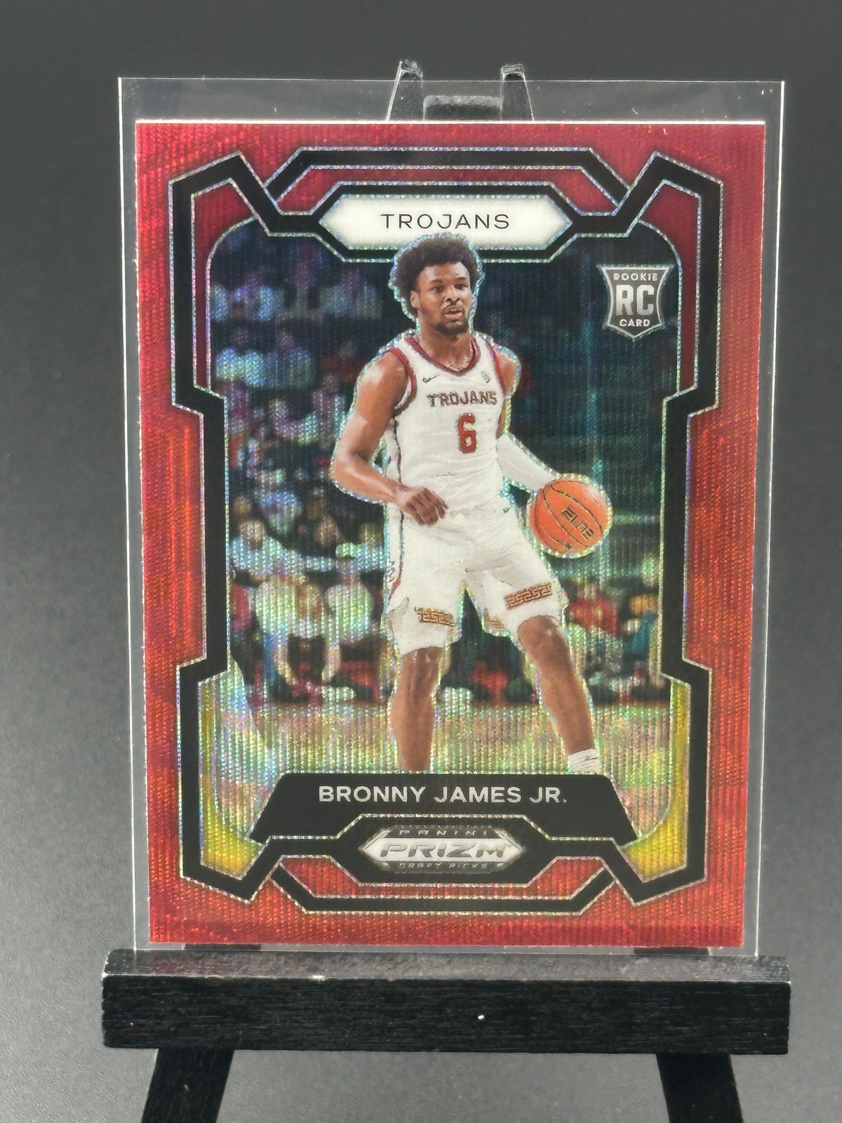 2024 Panini Prizm Draft Picks Prizms Red Wave #86 Bronny James Jr. USC RC