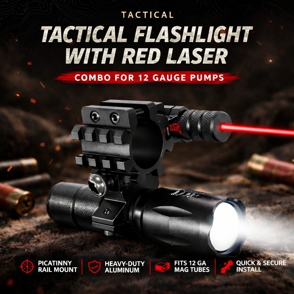 1000 Lumen Flashlight & Red Laser Combo for Maverick 88 12 Gauge w