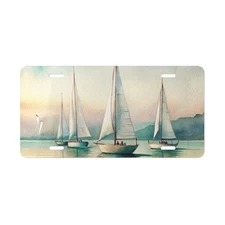 Sailboat Custom Vanity Front License Plate, Nautical Car Tag, Sailing Themed