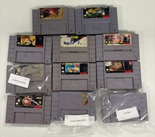 Lot of 11 Super Nintendo SNES Games Mario Frogger NBA Jam Tested & Works!