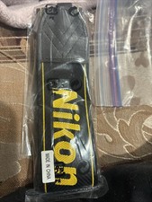 Nikon Camera Neck Strap Black Yellow Embroidered Logo DSLR SLR New Sealed