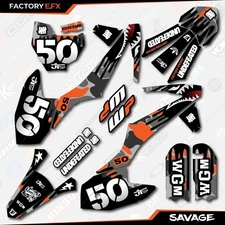 Gray & Orange Savage Racing Graphics Kit fits 16-23 KTM 50sx 50 sx Decal Sticker