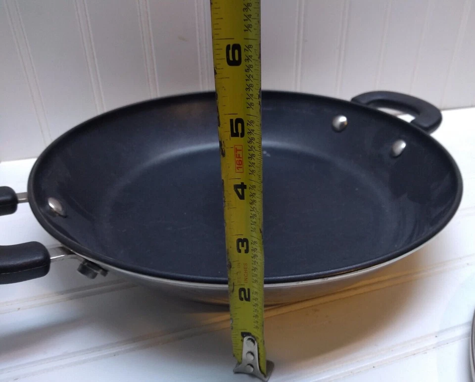 Cook's Essentials 11" Aluminio Antiadherente 2.5 Qt Wok Sartén Braiser Sartén Tapa Foto 4 de 4