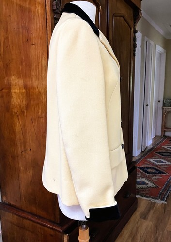 TRAINA-NORELL I MAGNIN 1950ER BUFF GELB WOLLKINDERWAGEN JACKE SAMTVERKLEIDUNG GRÖSSE S - Bild 13 von 13