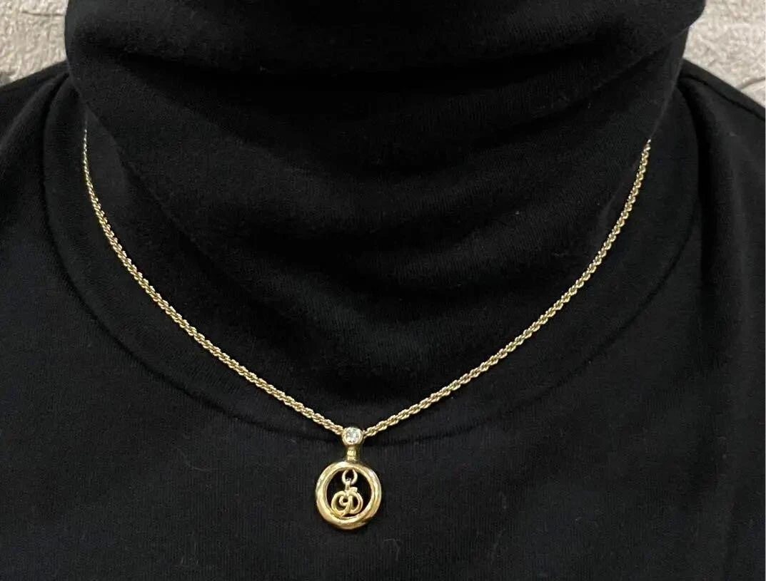 Collana Christian Dior logo CD oro donna