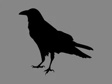 CROW Bird Silhouette Vinyl Decal Halloween Scary Spooky Outdoor Car Sticker 