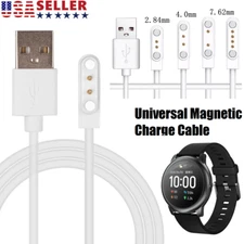 Universal 2-Pin USB Data Charging Cable Magnetic Charger For Smart Watch 7.62mm