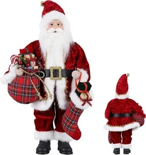 Uten 18" Santa Claus Decorations, Standing Christmas Santa Claus Figurine Figure