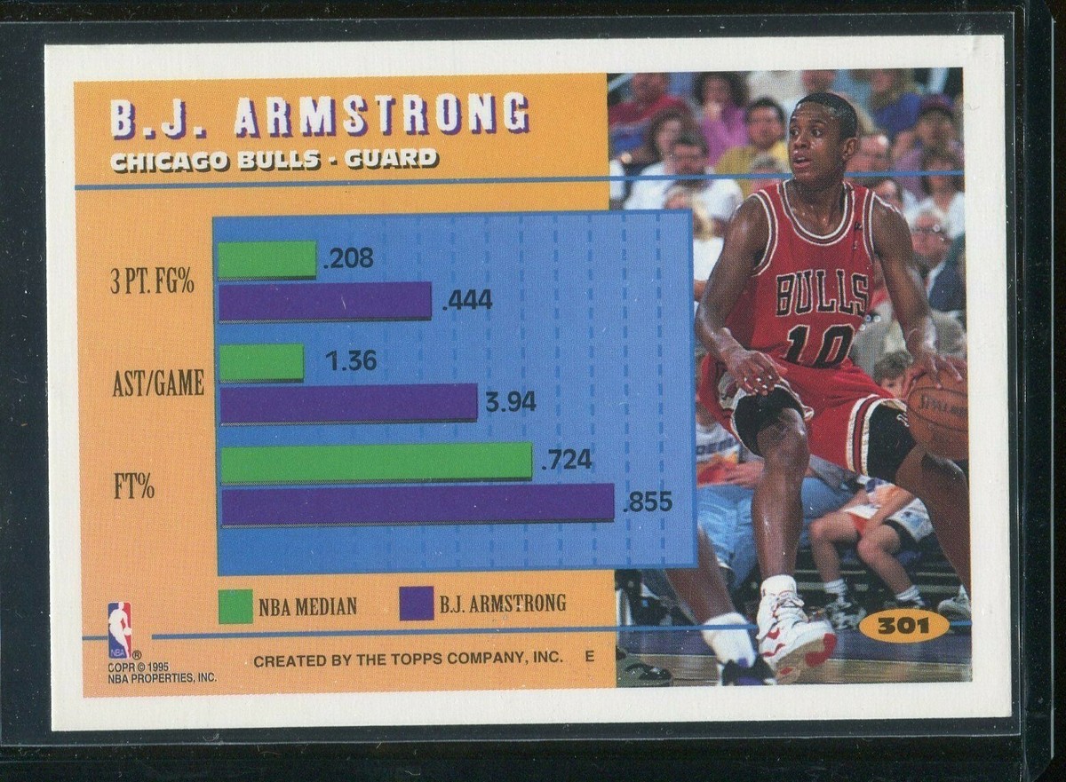 1995 Topps Basketball Perimeter Patrol B.J. Armstrong #301 Chicago